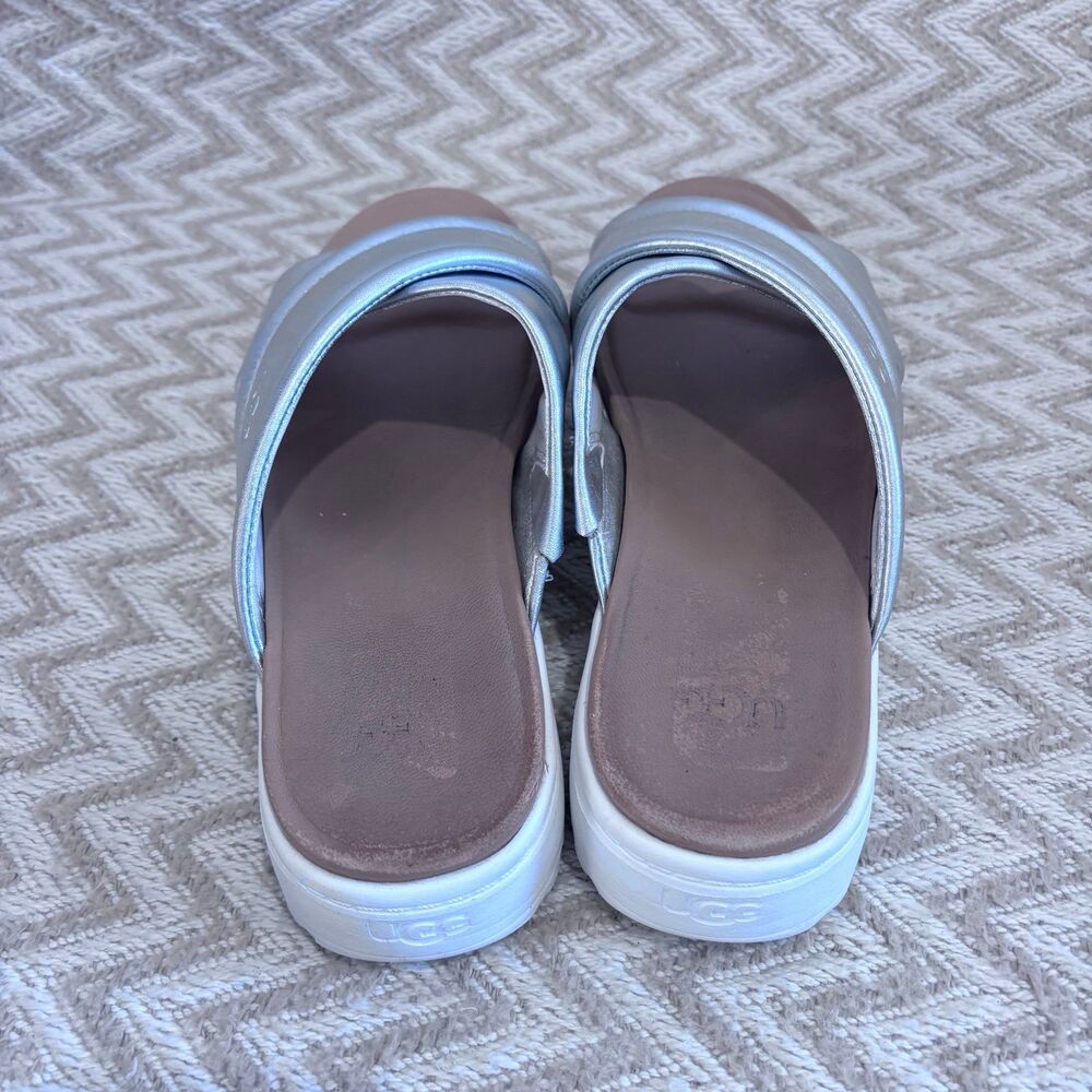 UGG Zayne Crossband Metallic Leather Platform Sandals - Picture 6 of 9